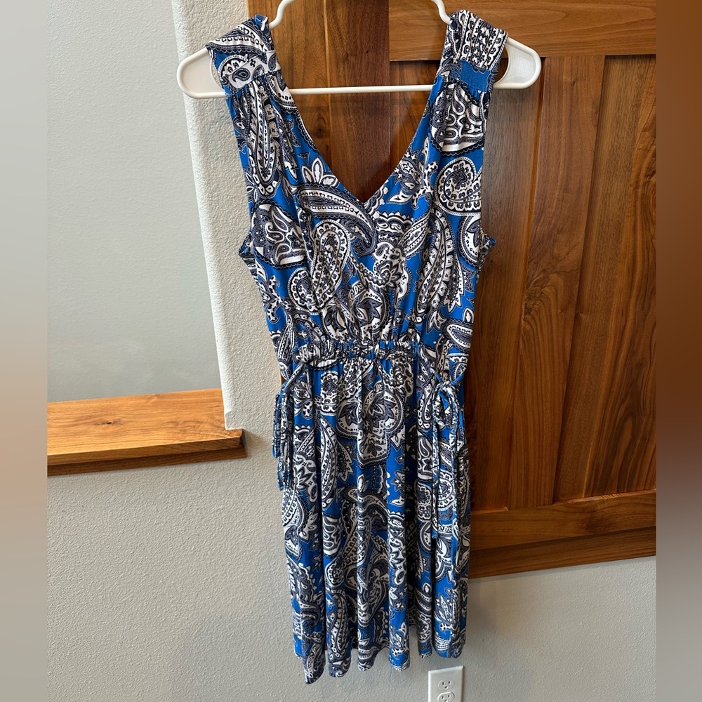 Cynthia Rowley Blue and White Paisley Maxi Dress
